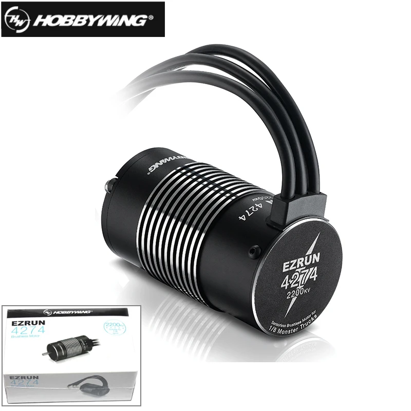 

Original Hobbywing EZRUN SL 4274 Senseless 4 Poles 2200KV High Frequency Brushless Motor Black for 1/8 Rc Car