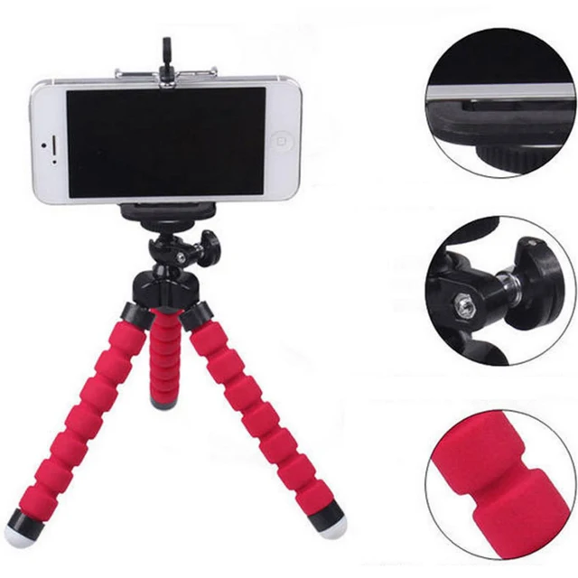 DIFFRBEAUTY Mini Portable Flexible Sponge Octopus Tripod Stand Mount With Holder For Phone Action Camera and Camcorder/redmi 3s