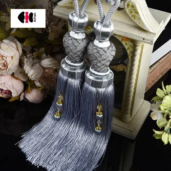 

European Tennis Curtain Straps Hanging Ball Spike Curtain Pendant Tied Rope Hook Decoration 6 Colors Bed Room CP095C