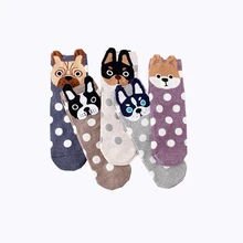 Новые модные женские милые носки с героями мультфильмов, 5 пар/лот, осенние-зимние хлопковые носки с забавными животными, женские носки с милыми собачками для девочек