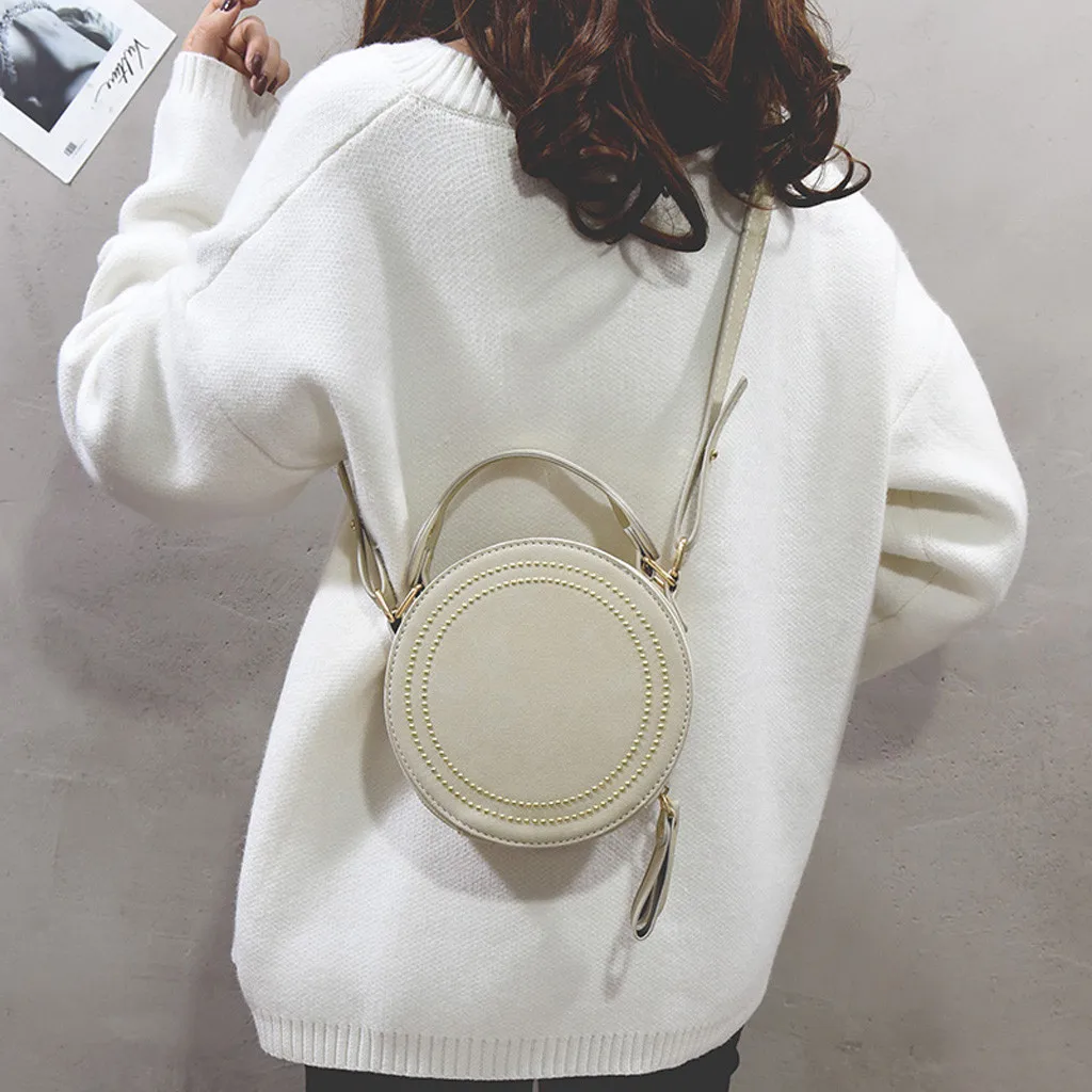 Crossbody Bag For Women Shoulder Bags Casual Leather Round Handbag Messenger Bags For Girls Spring New#YL15