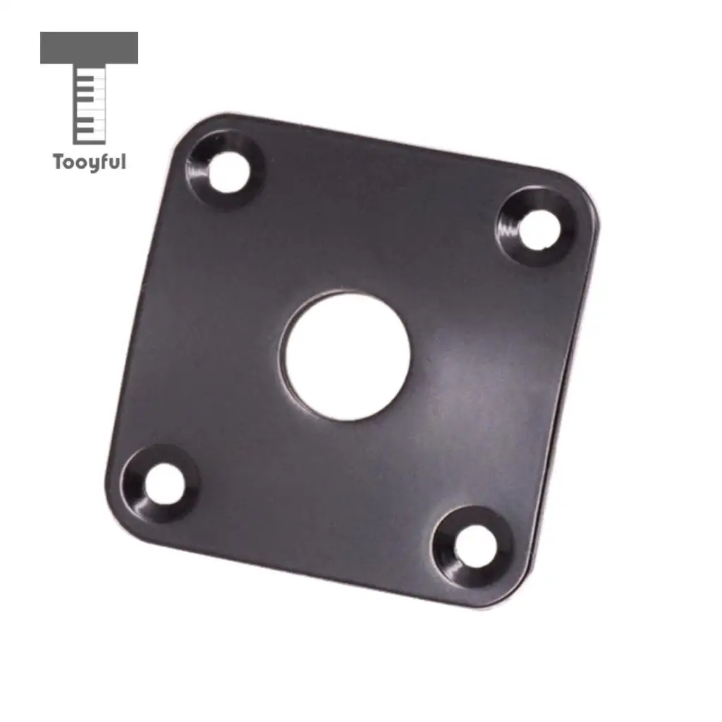 Tooyful 2pcs Metal Curved Bottom Jack Plate Square Jackplate for LP Electric Guitar Parts