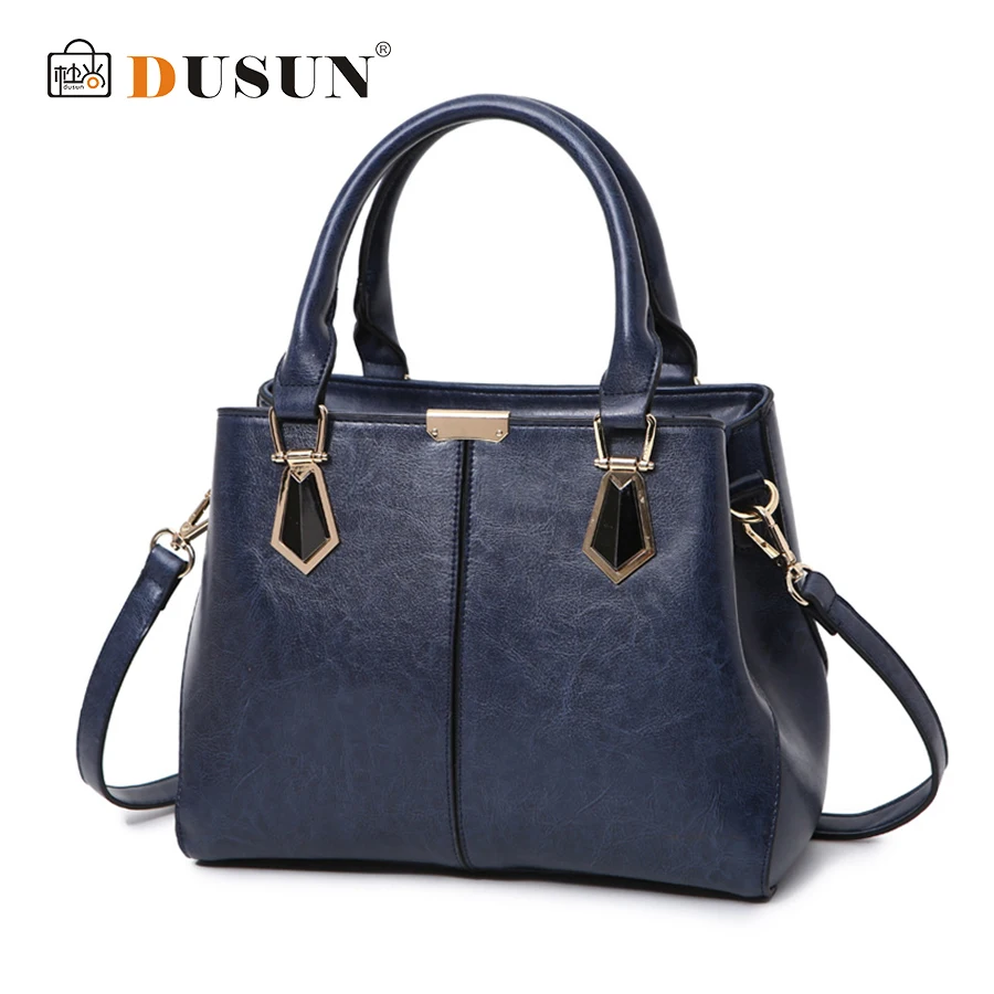 DUSUN Women Leather Handbags Casual Tote Bag High Quality Ladies Totes Solid Soft Hotsale Party Messenger Crossbody Shoulder Bag