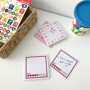 

SIXONE 50 Sheets kawaii Cherry Strawberry Love Handbook Pink Girl Notebook Student Portable Message Book stationery diary