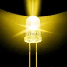 1000 шт./лот прозрачный круглый светодиодный 5 мм желтый LED светодиод F5mm желтый светодиод
