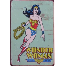 WONDER WOMAN ретро фильм звезда металлический декор декоративная табличка на дверь винтажный мультфильм знак анимация кинофильм плакат домашняя стена 20x30 см