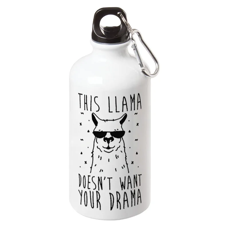 

This Llama Doesn't Want Your Drama Sport Water Bottle With Carabiner Creative Party Gift Bottles 17oz