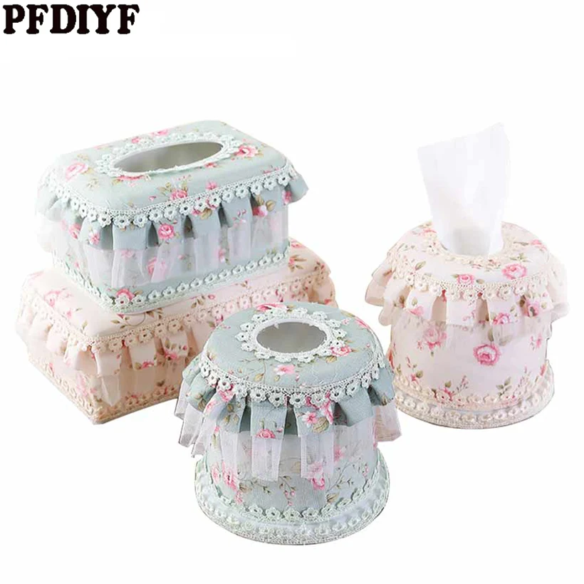 

Elegant House Lace Tissue Box Durable Roll Paper Home Paper Paper Napkin Holder Car Storage hanging Box Household Articles