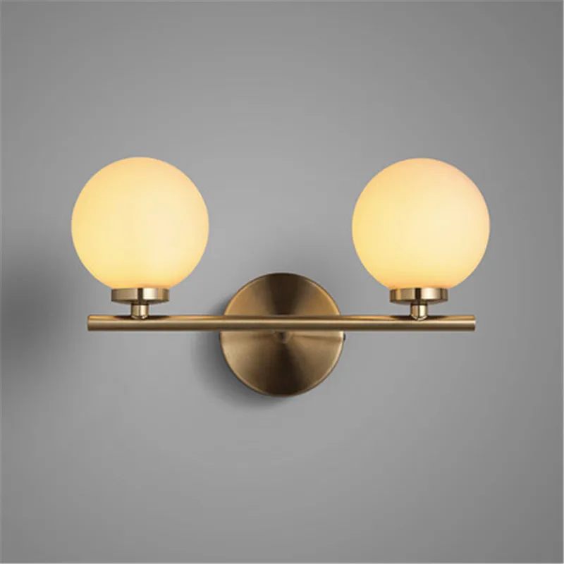 

Simple Loft Style Double Round Glass Ball Wall Sconce Modern LED Wall Light Fixtures Home Bedside Wall Lamp Indoor Lighting