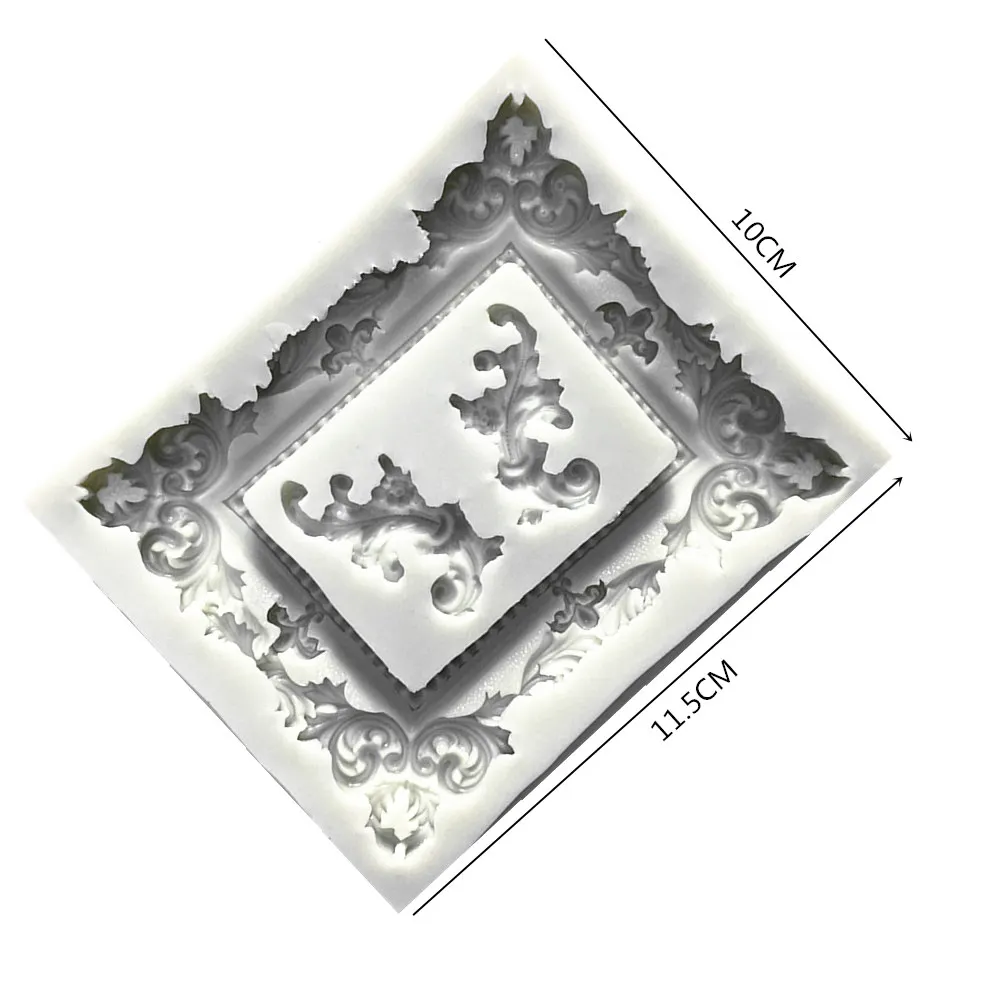 Рамка для картин в стиле барокко, силиконовая форма для торта, кайма для мастики, украшение торта, инструмент для выпечки печенья, шоколада, конфет