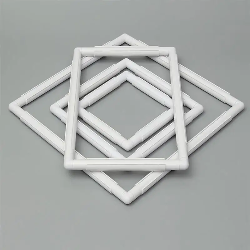  Plastic Embroidery Frame Hoop Square Shape DIY Cross Stitch Machine Needlework Craft Sewing Hoop Em