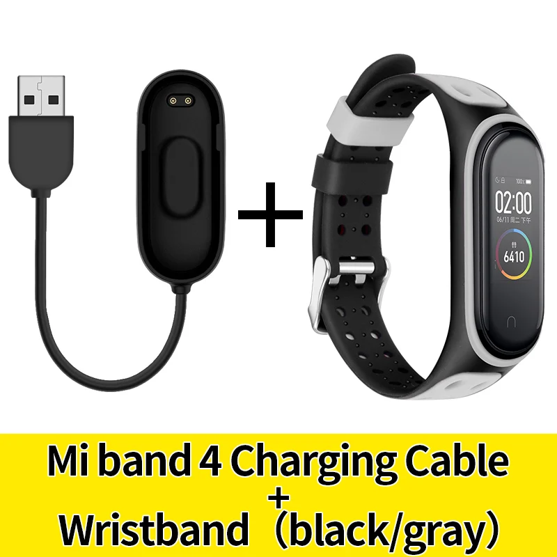 Ремешок на запястье для xiaomi band 4 силиконовый ремешок mi band 4 NFC usb зарядный кабель для mi Band 4 сменный Шнур зарядное устройство аксессуары - Цвет: 2376