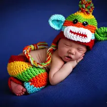 Шапка для маленьких мальчиков ручной работы/комплект со штанами для новорожденных мальчиков, цветной вязаный носок шапка "Обезьянка" с ушками для фотосъемки