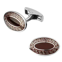 High quality fashion men’s shirts Cufflinks Red Enamel Cufflinks oval pattern the Great Wall brass material wholesale and retail