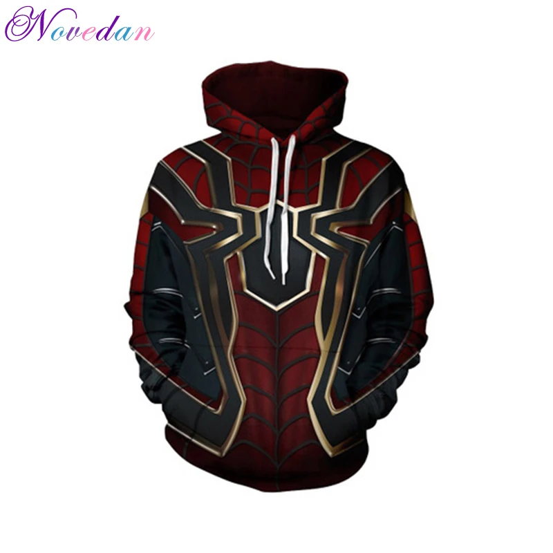 

The Avengers 3 Superhero Hoodie Spiderman Captain America Thin Hoodies Iron Spider-man Casual Zipper Coat Outfit Halloween Party