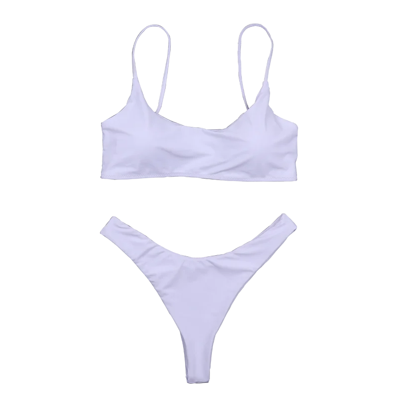 

TRYNNA biquini solid color Bikini swimwear women size sexy Sexy Thong Two Piece Swimsuit
