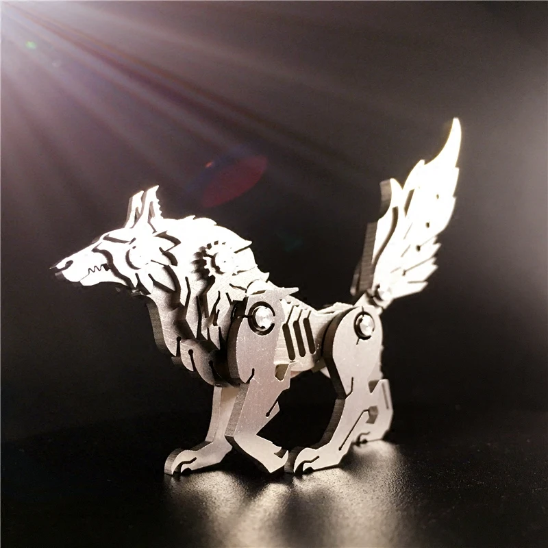 

DIY wolf Dragon Horse Miniature Figurines 3D Puzzle Stainless Steel Assembled Metal Model Home Decorations Birthday gift for kid