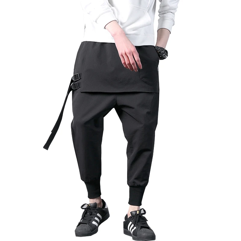 

2019 Diablo Style Individuality Side Ribbon Men's Jogger Pants Trousers Hip Hop Casual Street Harem Ankle-Length Pants ABZ207
