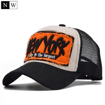 5 panel ny baseball cap with mesh brand snapback hat trucker cap new york baseball caps men women girls boys summer mesh cap