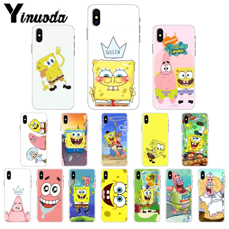 

Yinuoda SpongeBob SquarePants Sponge Bob Best Friends Pattern Phone Case for iPhone X XS MAX 6 6s 7 7plus 8 8Plus 5 5S SE XR
