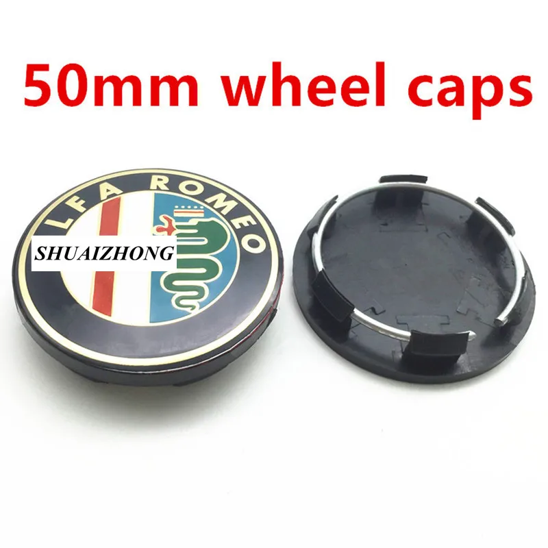4 шт. 50 мм 56 мм 60 мм Alfa Romeo Giulietta Spider GT Giulia Mito Авто Центральная втулка колеса автомобиля колпачки значок колеса пылезащитные крышки логотип - Цвет: 4x50mm Golden