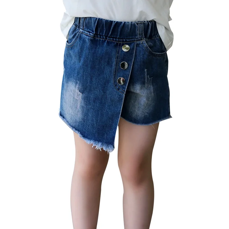 2018 Kids Denim Shorts Baby Girls Summer Clothes Irregular Short Pants