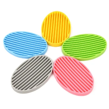 

Creative soap holder silicone anti-skid soap tray drain soap box moisture-proof storage bathroom accessories free shipping