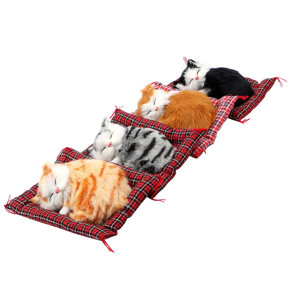 

Car-styling Car Ornaments Cute Simulation Sleeping Cats Lovely Plush Kittens Doll Toy Dashboard Decoration