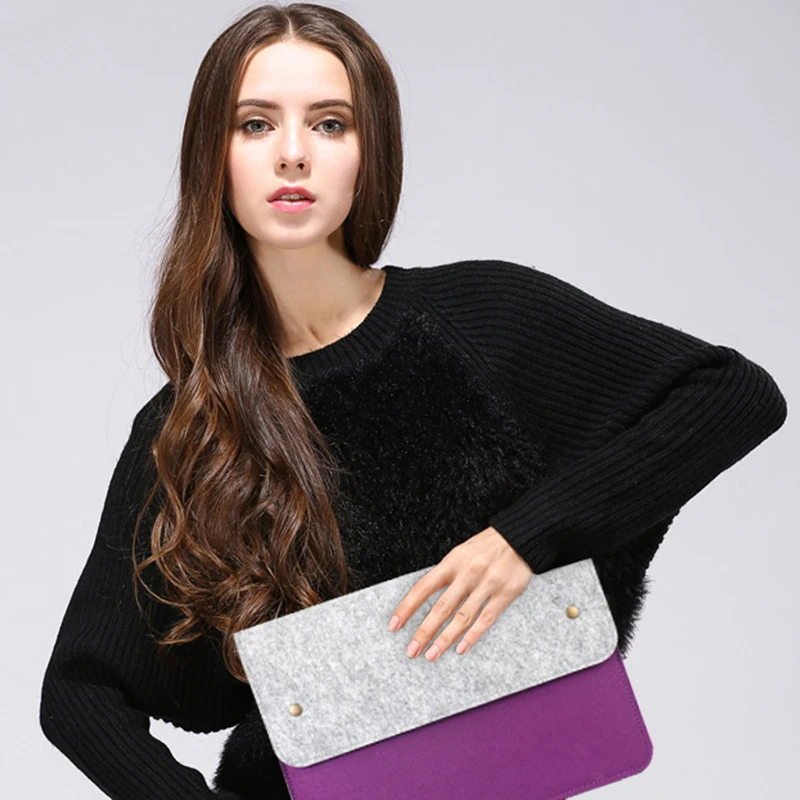 11 13 14 15.4 15.6 Fashion Wool Felt Laptop Bag Pouch Case for Macbook /Lenovo/HP/Dell Notebook Cover for Macbook Air 13 Sleeve 11 13 14 15.4 15.6 Fashion Wool Felt Laptop Bag Pouch Case for Macbook /Lenovo/HP/Dell Notebook Cover for Macbook Air 13 Sleeve