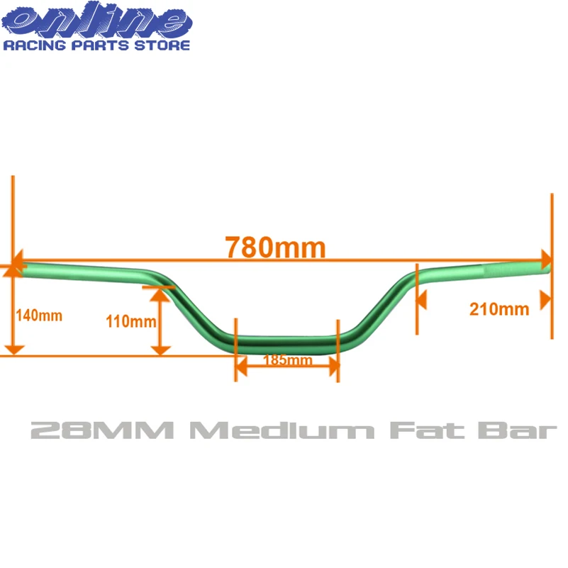 28MM middle rise Taper Fat Bar Motorcycle Dirt Bike ATV Cross Fat Bar MX Aluminum Handlebar