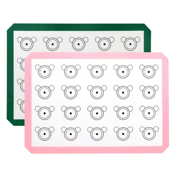 

Silicone Baking Mat Set of 2 - Non Stick Silicon Liner for Macaron / Pastry / Cookie/Bun / Bread Making (11 1/2" x 16 1/2")