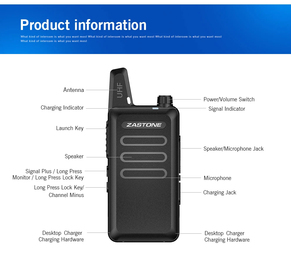 8 шт. Zastone ZT-X6 ультра-тонкий Мини Walkie Talkie 5 Вт UHF 400-470 мГц 16CH два- способ радио КВ трансивер Портативный Communicator