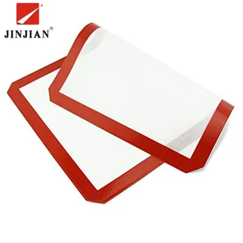 

JINJIAN Silicone Baking Mat Baking Sheet Glass Fiber Rolling Dough Mat Cake Cookie Mat Non-Stick Silicone Baking Pad 2 Size