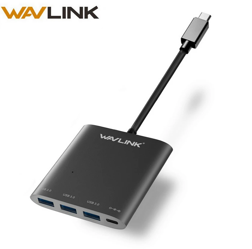 Wavlink ultra aluminum 3 ports usb3 0 1typec usb hub external power