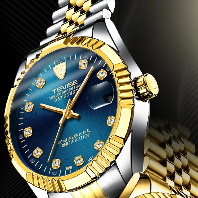 Tevise Brand Mechanical Watches Automatic Men Mechanical Self Full Stainless Steel Luxury Gold Silver Auto Date Wristwatches 629 Tevise Brand Mechanical Watches Automatic Men Mechanical Self Full Stainless Steel Luxury Gold Silver Auto Date Wristwatches 629