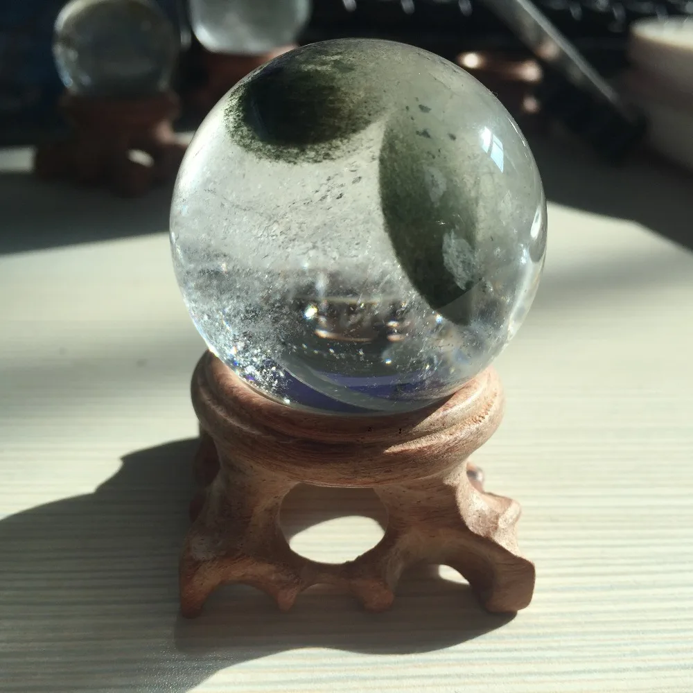 Only Rare Clear Green Phantom Quartz Ball Sphere for Photography