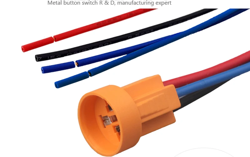 

1pcs 12mm Socket for Metal Push Button Switch 4 Wires for Light Switch 2 Wires for no Light Switch Terminals Easy Installation
