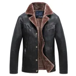 Мужская куртка из искусственной кожи, модная качественная куртка с флисовой подкладкой, мотоциклетная куртка-бомбер, пальто из