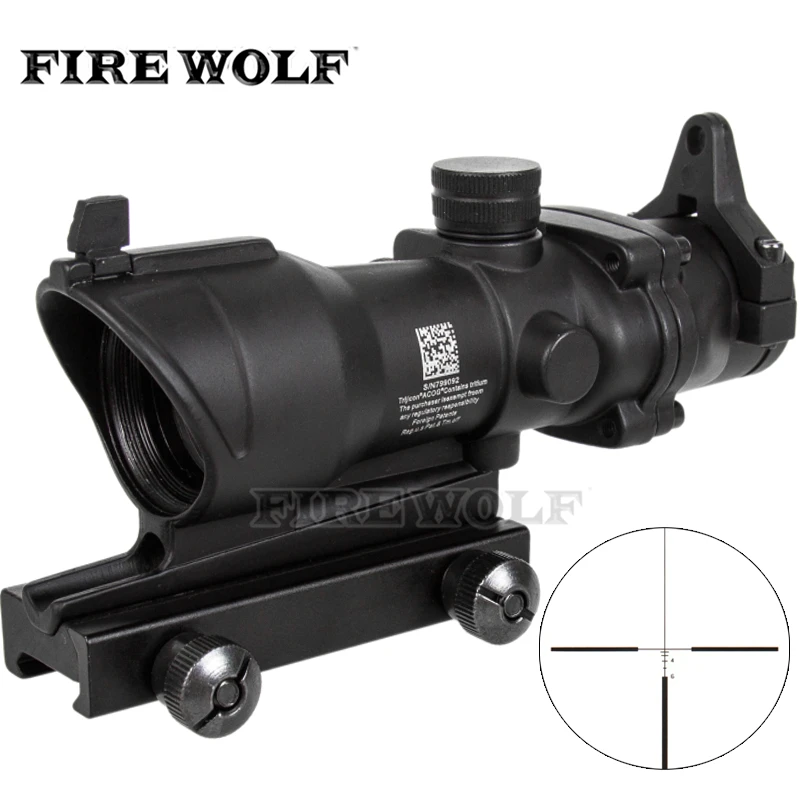 

Hunting Riflescope 4x32 Scope With Iron Sights 20mm Weaver Picatinny Rail Mounts For Tactical Airsoft