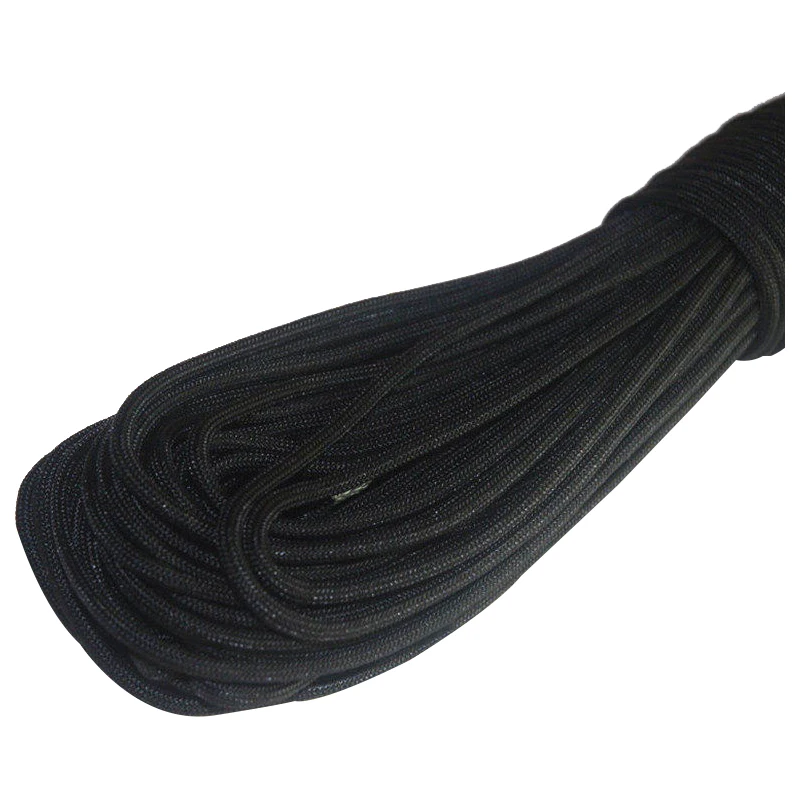 Paracord في 550 المظلة حبل 7 ستراند كور ل تسلق التخييم مشبك حبل أسود 25FT Paracord في 550 المظلة حبل 7 ستراند كور ل تسلق التخييم مشبك حبل أسود 25FT