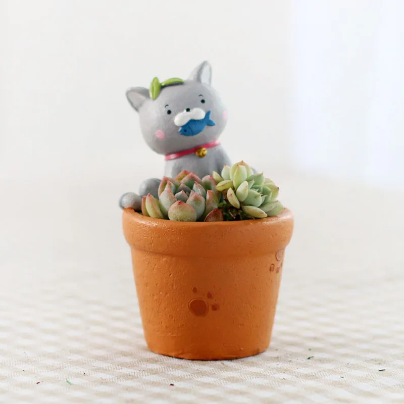 

YeFine Cute Succulent Planter Pots Small Resin Flower Pots Decorative Bonsai Crafts Home Garden Yard Decoration microlandschaft