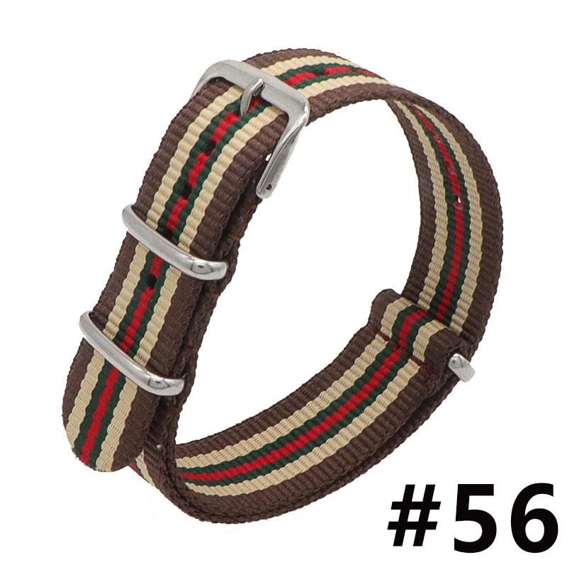  New style Nato Strap 16mm 18mm 20mm 22mm 24mm Watchband Silver Buckle Army Military Nylon Watch Band Bracelet For Watch Bracele