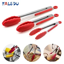 Pinzas de silicona para alimentos, pinzas de cocina de acero inoxidable, pinzas de silicona antideslizantes para cocinar, pinzas para barbacoa, herramientas para ensalada, accesorios de cocina
