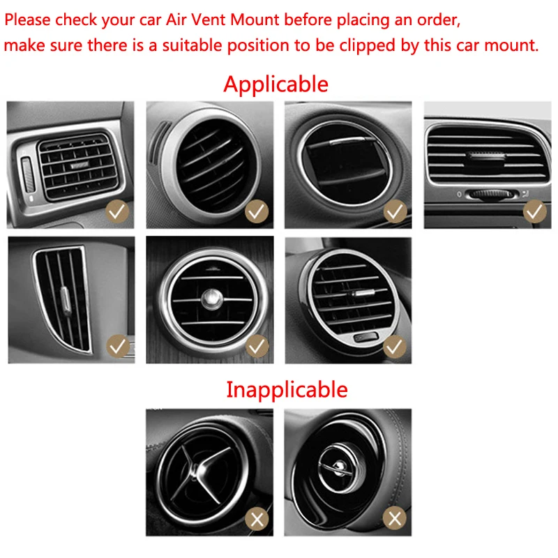 Mary DAI Store】Car Phone Holder Clip Type Air Vent For Volkswagen