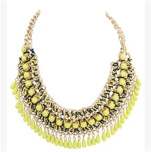 

Ahmed Jewelry 7 Colors New Vintage Beads Hand Work Alloy Necklace Statement Necklaces & Pendants for Women Wholesale H20