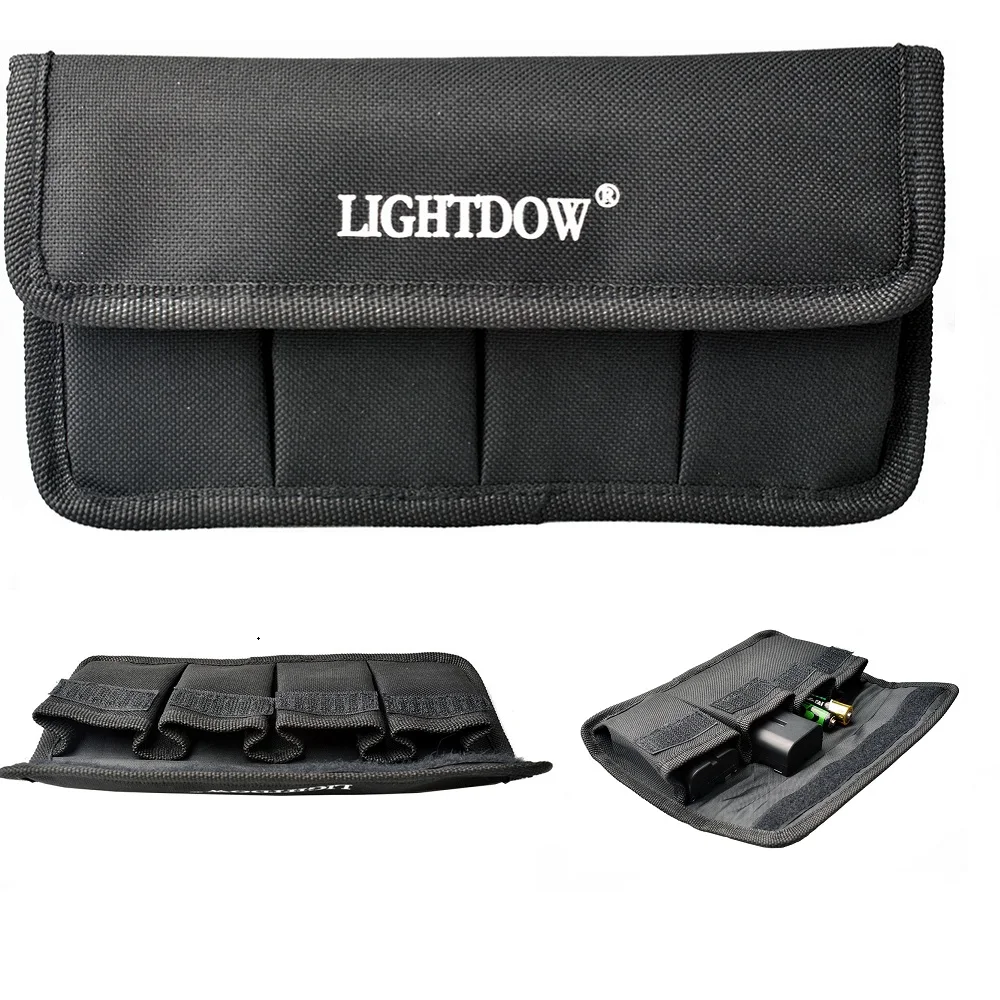 Lightdow DSLR Battery Bag Holder Case for AA Battery Li-ion Battery LP-E6/LP-E8/LP-E10/LP-E12/EN-EL14/15/FW50/NP-F550