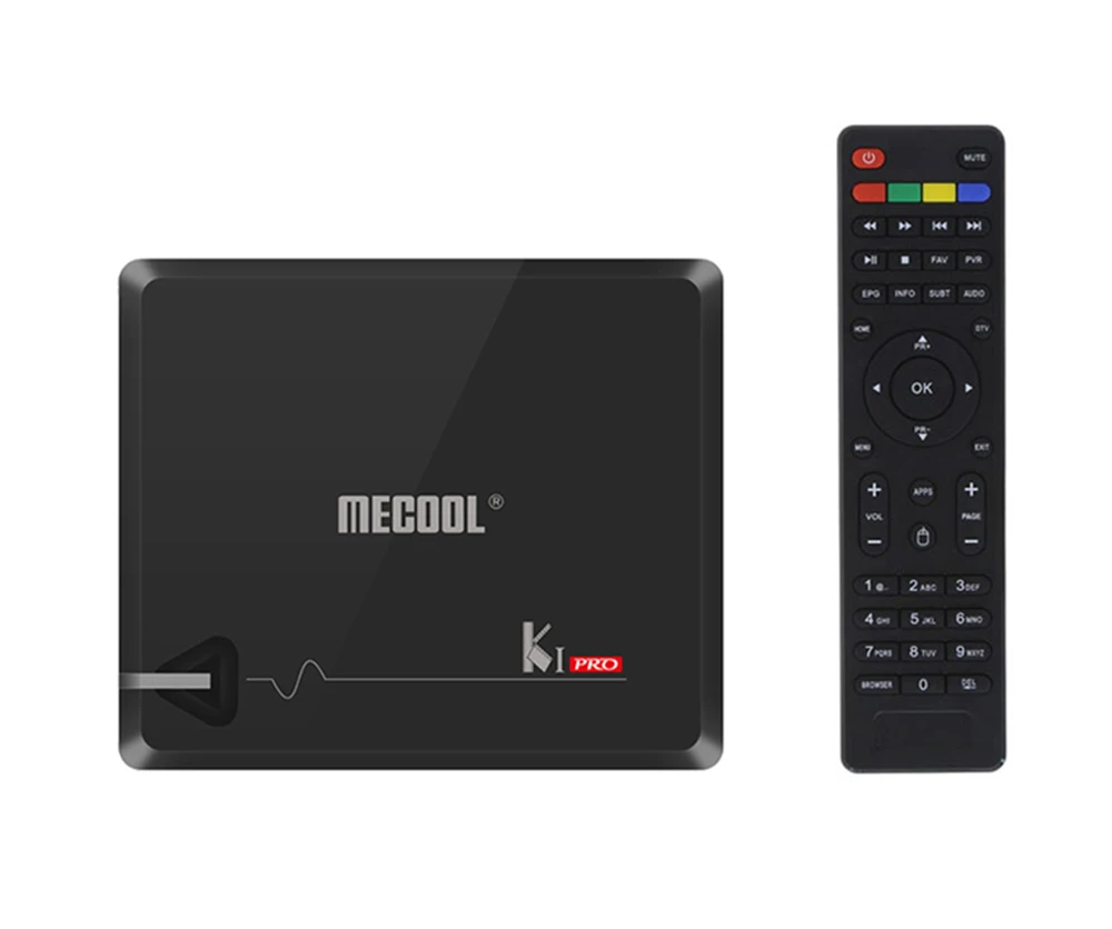 MECOOL KI PRO Android 7,1 ТВ коробка K1 pro Amlogic S905D 4 ядра 64 бит DVB-T2 DVB-S2 DVB-C 2G/16G Декодер каналов кабельного телевидения NEWCAMD