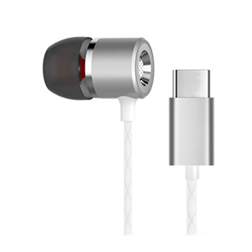 USB Type C Earbud Headphones Extra Bass Noise Cancelling for Xiaomi Huawei