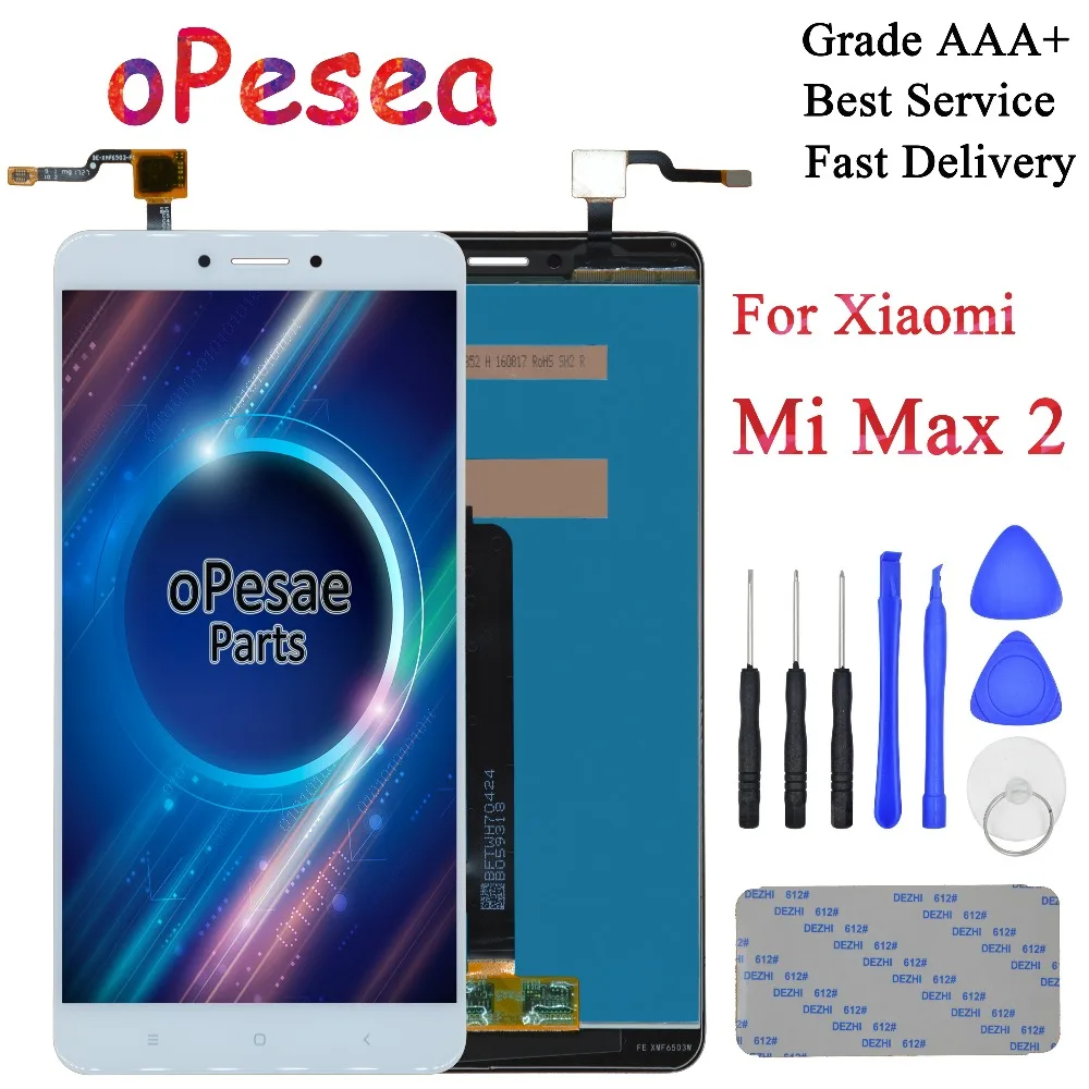 Goede OPesea 6.44 Voor Xiao mi mi max 2 Lcd display PANEL Touch Screen Digitizer Glas Sensor Vergadering Met Frame voor Xiao mi mi max 2