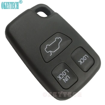 

OkeyTech Remote FOB Car Key Shell Uncut Blade Key Case Replacement Auto Key Cover 3 Buttons For VOLVO S70 V70 C70 S40 V40 98-05